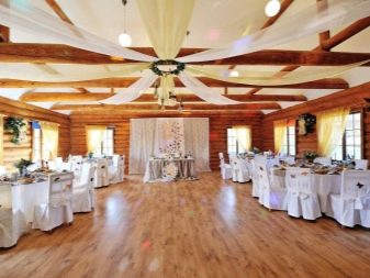 Прикраса залу на весілля (86 фото): оформлення весільного банкетного приміщення в стилі «рустик» та інших