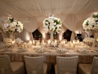 Прикраса залу на весілля (86 фото): оформлення весільного банкетного приміщення в стилі «рустик» та інших