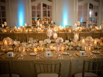 Прикраса залу на весілля (86 фото): оформлення весільного банкетного приміщення в стилі «рустик» та інших