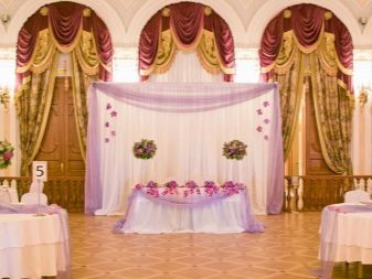 Прикраса залу на весілля (86 фото): оформлення весільного банкетного приміщення в стилі «рустик» та інших