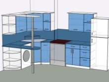 Проект кутової кухні (34 фото): дизайн-планування кухонних гарнітурів з правим і лівим кутом, варіанти розміщення меблів