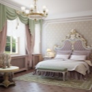 Рожеві штори в спальні (43 фото): сірий інтер’єр зі шторами ніжно-рожевого кольору і інші варіанти