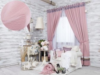 Рожеві штори в спальні (43 фото): сірий інтер’єр зі шторами ніжно-рожевого кольору і інші варіанти