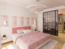 Рожева спальня (76 фото): кімната в сіро-рожевих пудрових, біло-рожевих і бежево-рожевих тонах, штори і шпалери в дизайні інтер’єру, поєднання з іншими кольорами