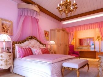 Рожева спальня (76 фото): кімната в сіро-рожевих пудрових, біло-рожевих і бежево-рожевих тонах, штори і шпалери в дизайні інтер’єру, поєднання з іншими кольорами