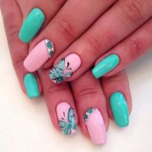 Рожевий манікюр (123 фото): річний дизайн нігтів лаком кольору пильна троянда і темно-перламутрового відтінку