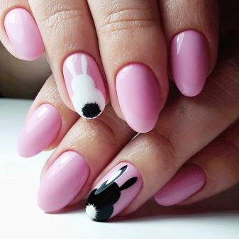 Рожевий манікюр (123 фото): річний дизайн нігтів лаком кольору пильна троянда і темно-перламутрового відтінку