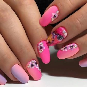 Рожевий манікюр (123 фото): річний дизайн нігтів лаком кольору пильна троянда і темно-перламутрового відтінку