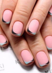 Рожевий манікюр (123 фото): річний дизайн нігтів лаком кольору пильна троянда і темно-перламутрового відтінку