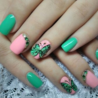 Рожевий манікюр (123 фото): річний дизайн нігтів лаком кольору пильна троянда і темно-перламутрового відтінку