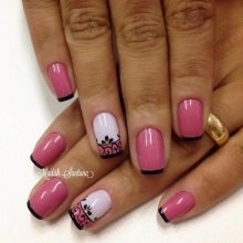 Рожевий манікюр на короткі нігті (44 фото): як підібрати дизайн? Оригінальне оформлення нігтів стразами