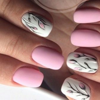 Рожевий матовий манікюр (55 фото): дизайн нігтів яскравим рожево-сірим лаком зі стразами і блискітками