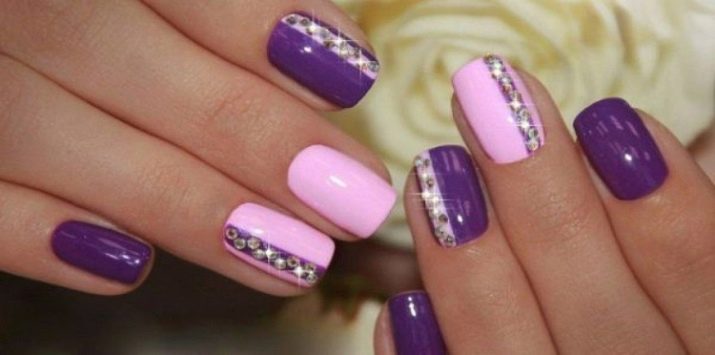 Рожево-фіолетовий манікюр (44 фото): ідеї дизайну нігтів за допомогою лаку