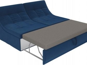 Розкладні дивани без підлокітників: моделі шириною 120, 130 і 140 см, маленькі 100 і 110 см, переваги і недоліки