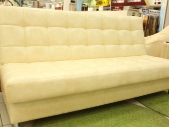 Розкладні дивани без підлокітників: моделі шириною 120, 130 і 140 см, маленькі 100 і 110 см, переваги і недоліки