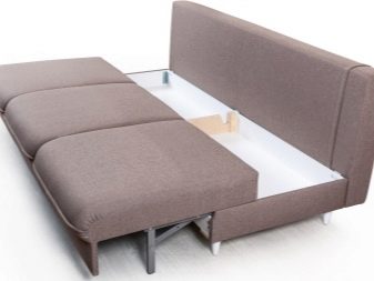 Розкладні дивани без підлокітників: моделі шириною 120, 130 і 140 см, маленькі 100 і 110 см, переваги і недоліки