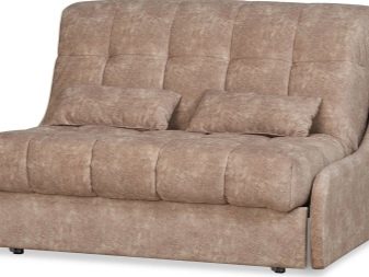 Розкладні дивани без підлокітників: моделі шириною 120, 130 і 140 см, маленькі 100 і 110 см, переваги і недоліки