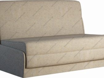 Розкладні дивани без підлокітників: моделі шириною 120, 130 і 140 см, маленькі 100 і 110 см, переваги і недоліки