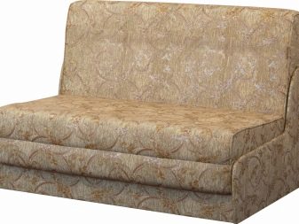 Розкладні дивани без підлокітників: моделі шириною 120, 130 і 140 см, маленькі 100 і 110 см, переваги і недоліки