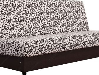 Розкладні дивани без підлокітників: моделі шириною 120, 130 і 140 см, маленькі 100 і 110 см, переваги і недоліки