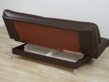 Розкладні дивани без підлокітників: моделі шириною 120, 130 і 140 см, маленькі 100 і 110 см, переваги і недоліки