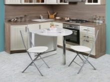 Розкладні столи для маленької кухні (47 фото): кухонні столи-трансформери, складні та розсувні обідні моделі 50х50 і 60х60 см, 60х80 см і інших розмірів