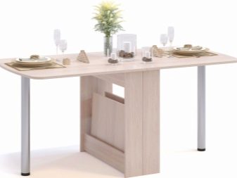 Розкладний обідній стіл-книжка для вітальні: як вибрати вузький стіл-трансформер для залу круглої і квадратної форми?