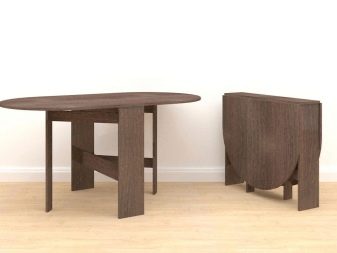 Розкладний обідній стіл-книжка для вітальні: як вибрати вузький стіл-трансформер для залу круглої і квадратної форми?