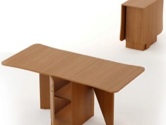 Розкладний обідній стіл-книжка для вітальні: як вибрати вузький стіл-трансформер для залу круглої і квадратної форми?