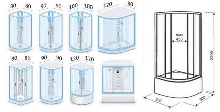 Розміри душових кабін (29 фото): огляд мінімальних і звичайних розмірів, великі варіанти. Як підібрати оптимальний – комфортний розмір?