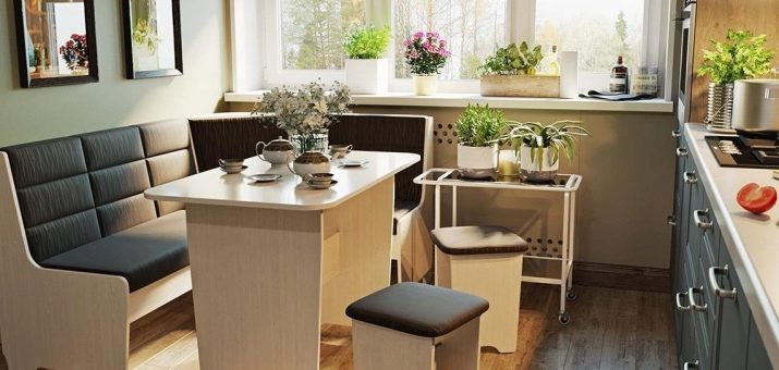 Розміри кухонних куточків (32 фото): стандартні розміри м’яких куточків, габарити куточків для маленької кухні і інші варіанти