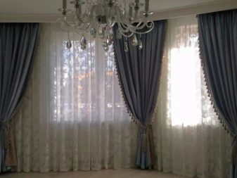 Сірі штори в інтер’єрі вітальні (60 фото): біло-сріблясті штори в залі, сіро-зелені, сіро-блакитні, сіро-бежеві комбінації в шторах