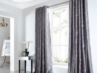 Сірі штори в інтер’єрі вітальні (60 фото): біло-сріблясті штори в залі, сіро-зелені, сіро-блакитні, сіро-бежеві комбінації в шторах