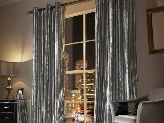 Сірі штори в інтер’єрі вітальні (60 фото): біло-сріблясті штори в залі, сіро-зелені, сіро-блакитні, сіро-бежеві комбінації в шторах