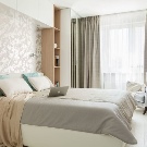 Сірі штори в спальні (63 фото): інтер’єр з синьо-сірими і світло-сірими фіранками, дизайн з темно-сірими і сіро-коричневими шторами, інші варіанти