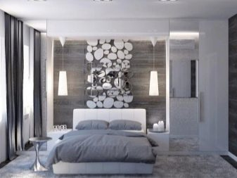 Сірі штори в спальні (63 фото): інтер’єр з синьо-сірими і світло-сірими фіранками, дизайн з темно-сірими і сіро-коричневими шторами, інші варіанти