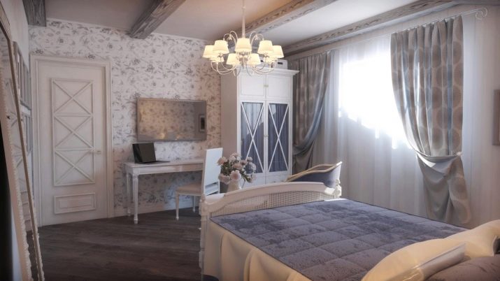 Сірі штори в спальні (63 фото): інтер’єр з синьо-сірими і світло-сірими фіранками, дизайн з темно-сірими і сіро-коричневими шторами, інші варіанти