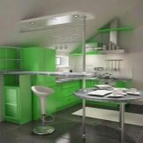 Салатові кухні (74 фото): особливості кухонного гарнітура салатового кольору в інтер’єрі кухні, варіанти дизайну шпалер в салатових тонах