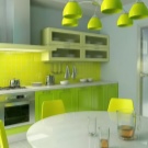 Салатові кухні (74 фото): особливості кухонного гарнітура салатового кольору в інтер’єрі кухні, варіанти дизайну шпалер в салатових тонах