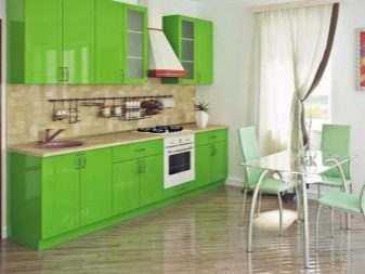 Салатові кухні (74 фото): особливості кухонного гарнітура салатового кольору в інтер’єрі кухні, варіанти дизайну шпалер в салатових тонах