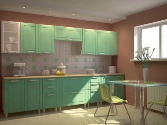 Салатові кухні (74 фото): особливості кухонного гарнітура салатового кольору в інтер’єрі кухні, варіанти дизайну шпалер в салатових тонах