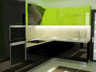 Салатові кухні (74 фото): особливості кухонного гарнітура салатового кольору в інтер’єрі кухні, варіанти дизайну шпалер в салатових тонах