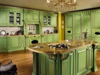Салатові кухні (74 фото): особливості кухонного гарнітура салатового кольору в інтер’єрі кухні, варіанти дизайну шпалер в салатових тонах