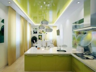 Салатові кухні (74 фото): особливості кухонного гарнітура салатового кольору в інтер’єрі кухні, варіанти дизайну шпалер в салатових тонах