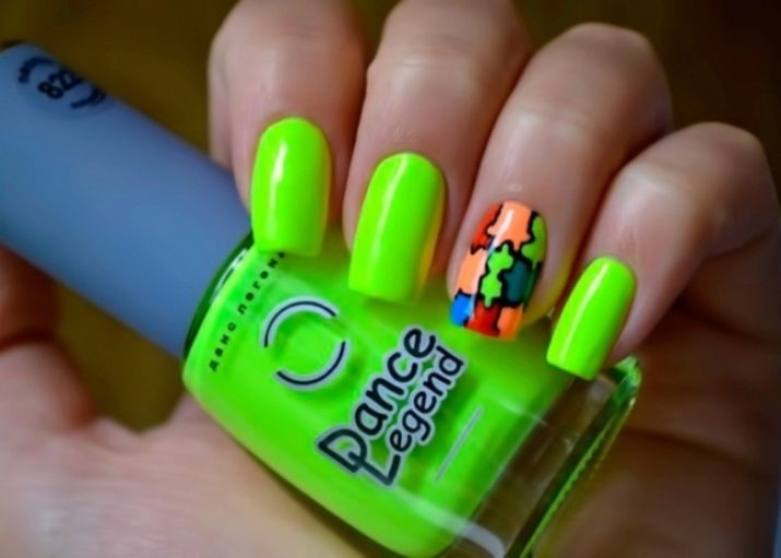 Салатовий манікюр (106 фото): дизайн нігтів яскраво-салатового і ніжно-салатового кольору з білим лаком
