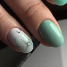 Салатовий манікюр (106 фото): дизайн нігтів яскраво-салатового і ніжно-салатового кольору з білим лаком