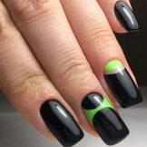Салатовий манікюр (106 фото): дизайн нігтів яскраво-салатового і ніжно-салатового кольору з білим лаком