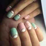 Салатовий манікюр (106 фото): дизайн нігтів яскраво-салатового і ніжно-салатового кольору з білим лаком