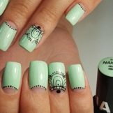 Салатовий манікюр (106 фото): дизайн нігтів яскраво-салатового і ніжно-салатового кольору з білим лаком