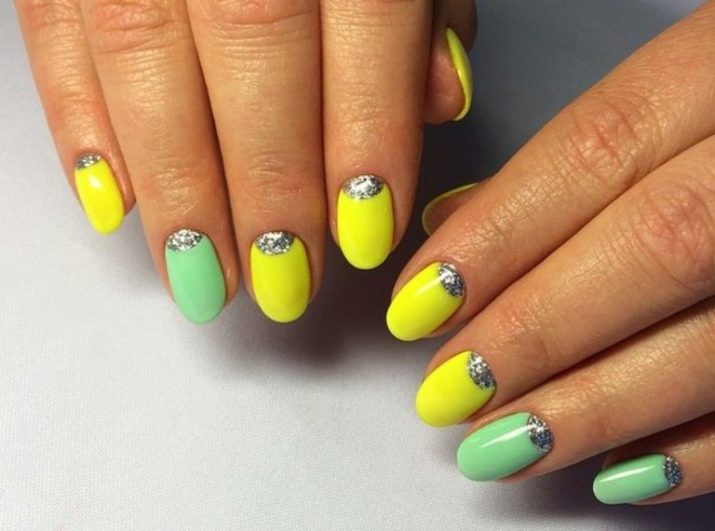 Салатовий манікюр (106 фото): дизайн нігтів яскраво-салатового і ніжно-салатового кольору з білим лаком